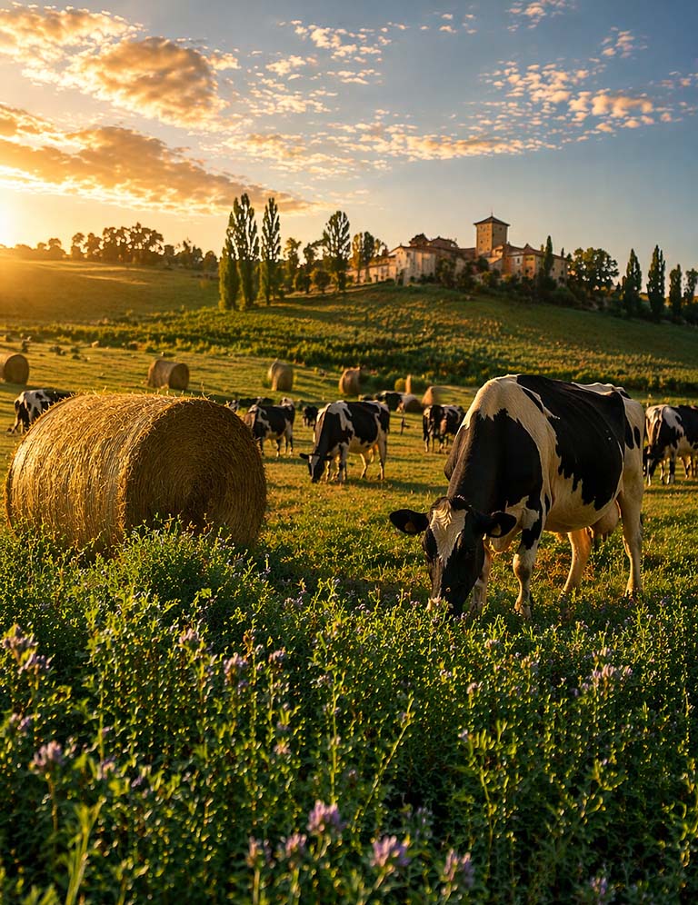 Foraggi per le bovine dell